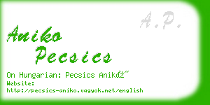 aniko pecsics business card